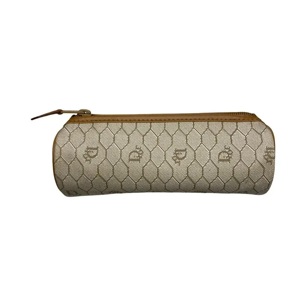 Christian Dior Honeycomb Monogram Canvas Pouch Made in France